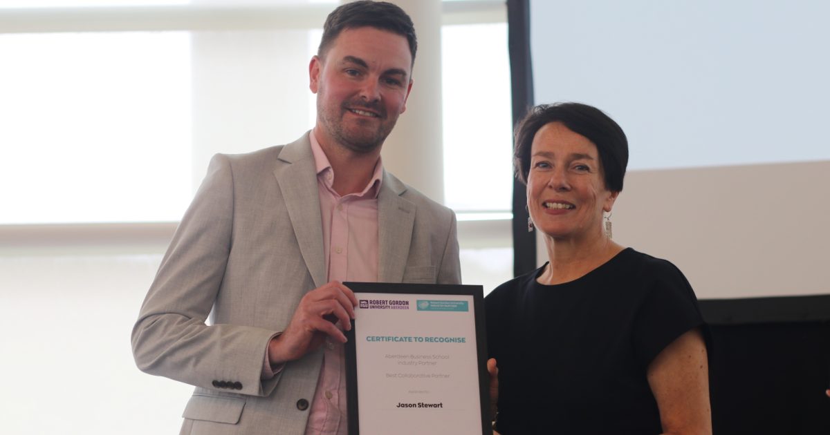OpenGraph Image for Chamber's Jason Stewart recognised by RGU with Best Collaborative Partner award
