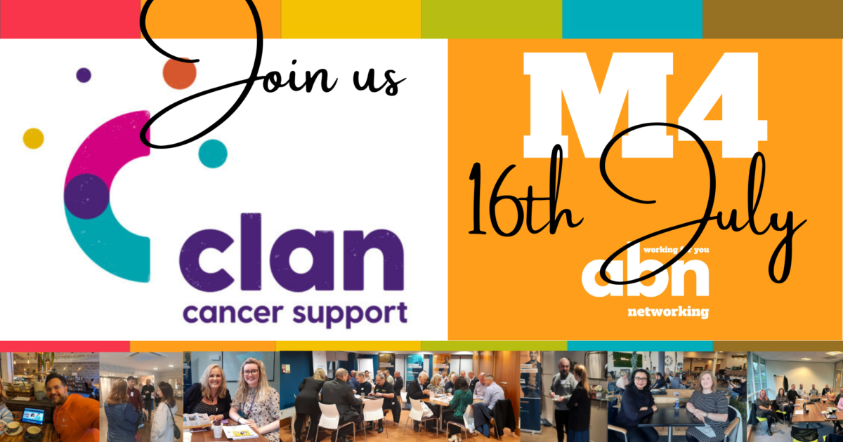 OpenGraph Image for Aberdeen Business Network next M4 event sponsored by Clan Cancer Support