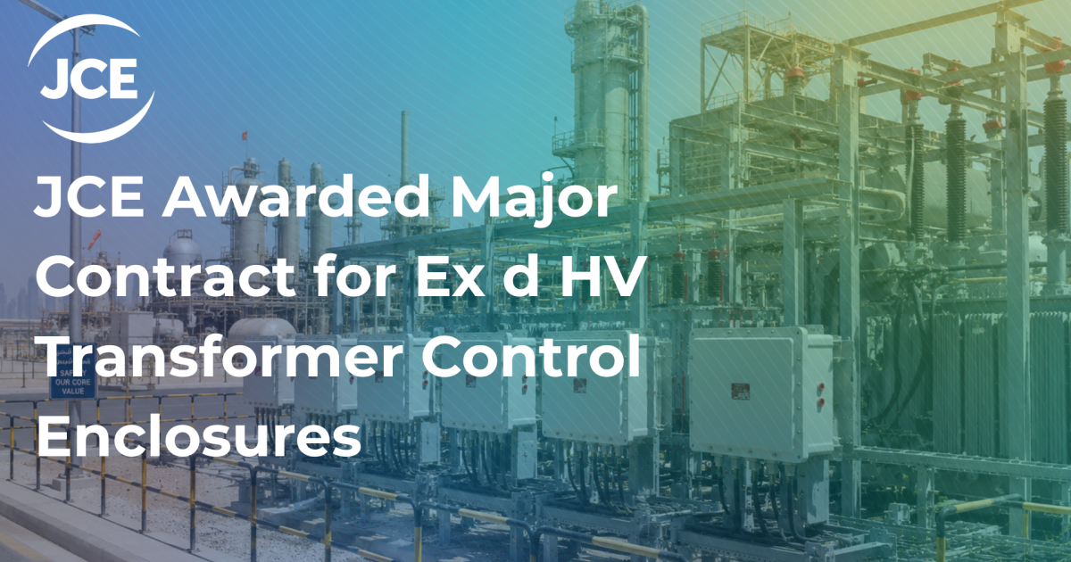 OpenGraph Image for JCE awarded transformer control enclosure contract for major American client