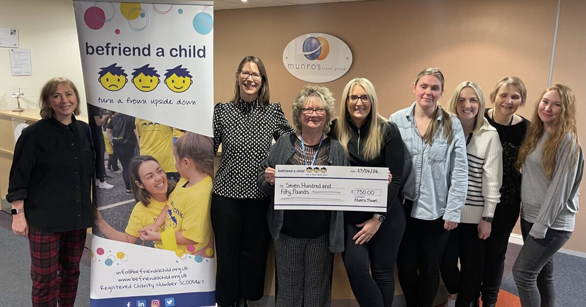 OpenGraph Image for Munro’s Travel continues to support local charity Befriend a Child