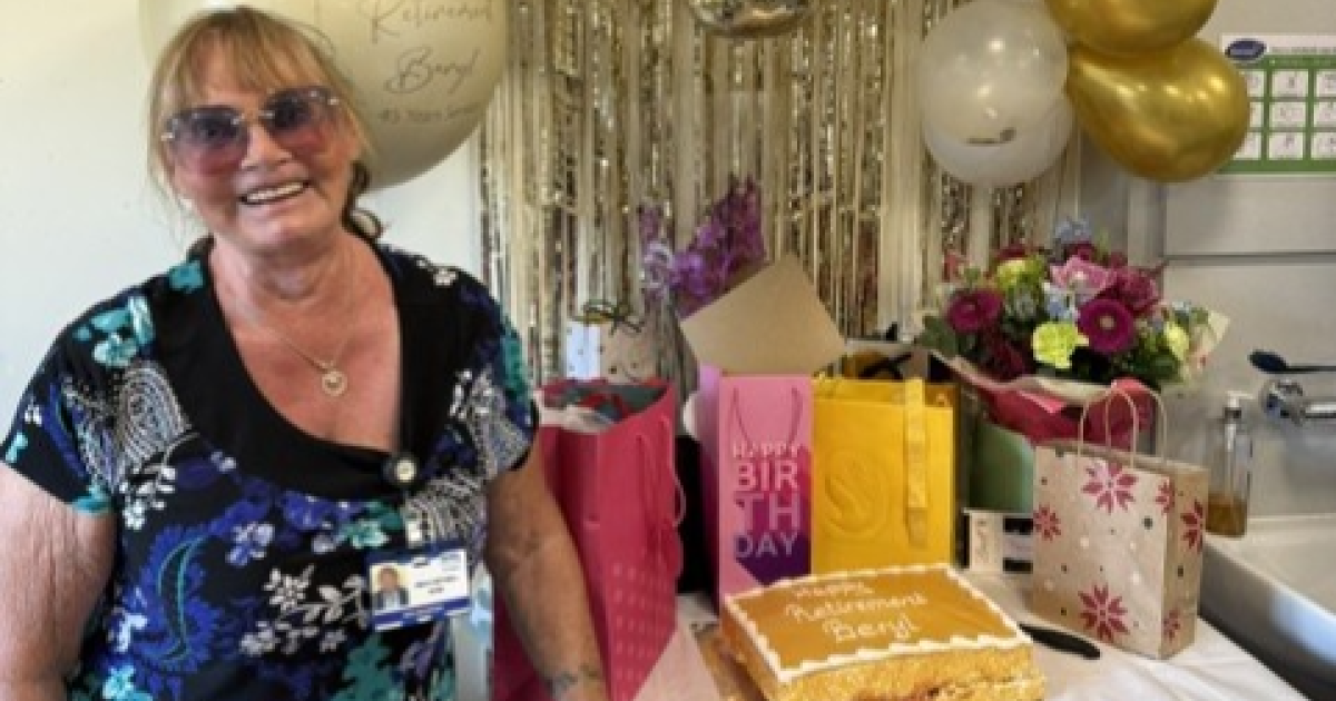 OpenGraph Image for Birthday and retirement cake for support worker, Beryl, at 83