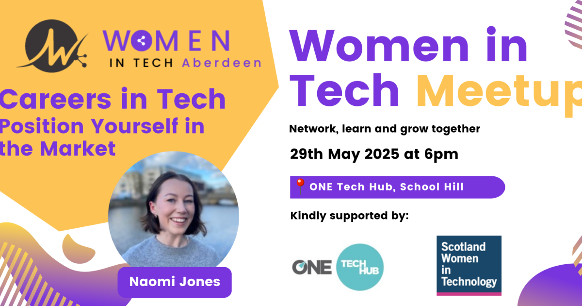 OpenGraph Image for Women in Tech Aberdeen: Connecting, growing and inspiring the future of tech in 2025