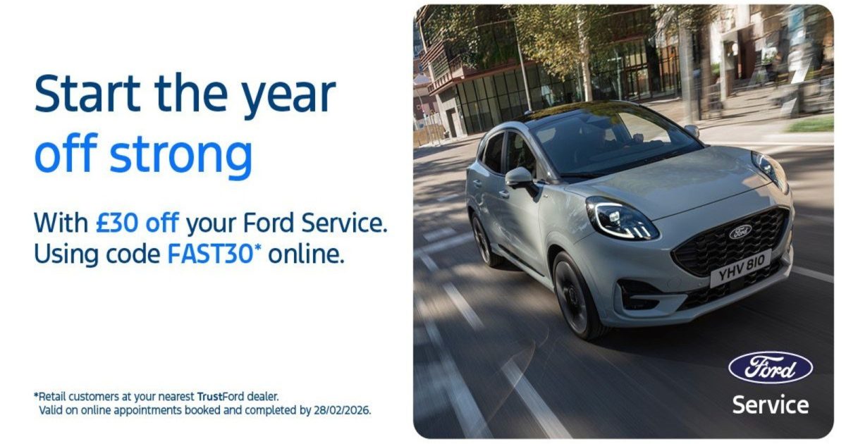 OpenGraph Image for Start 2026 strong with TrustFord Aberdeen – £30 off your next Ford service