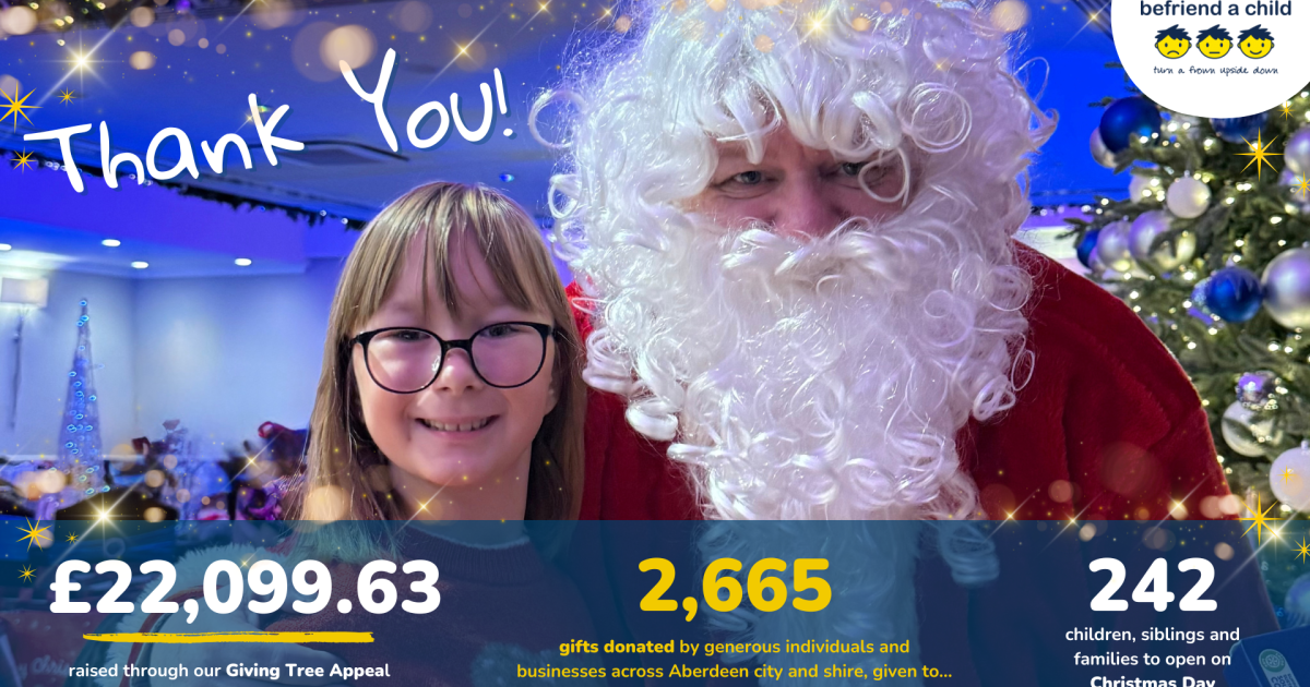 OpenGraph Image for Befriend a Child raises over £22,000 for its 2025 Giving Tree Appeal, creating lasting moments beyond the festive season