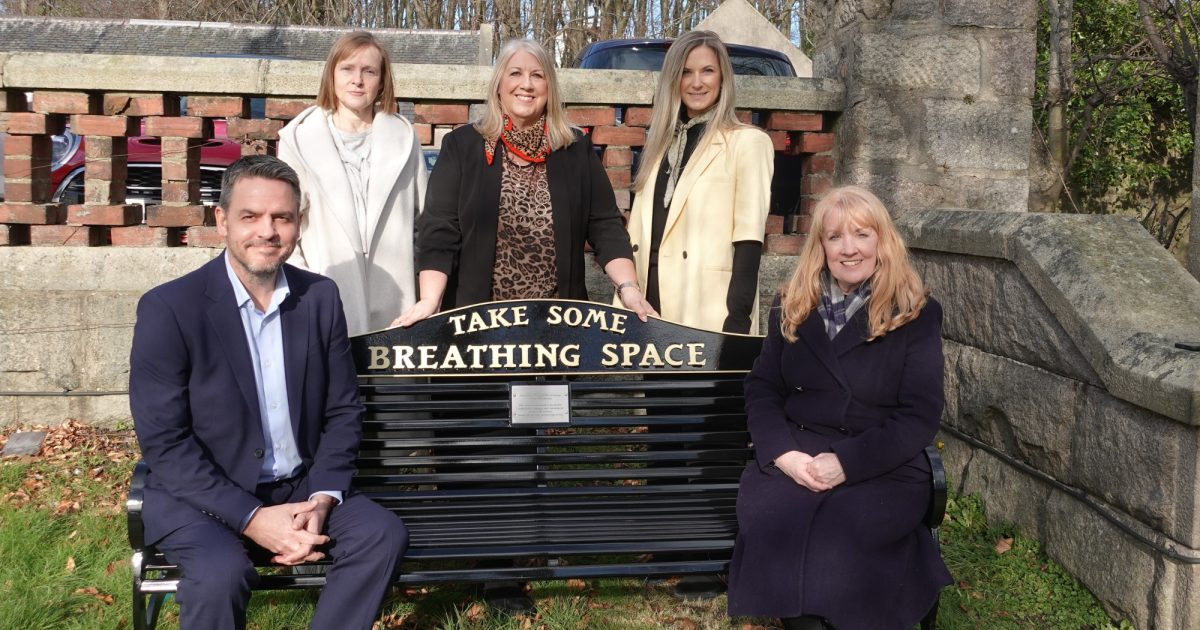 OpenGraph Image for First 'Take some Breathing Space' bench installed at NHS Grampian hospital site