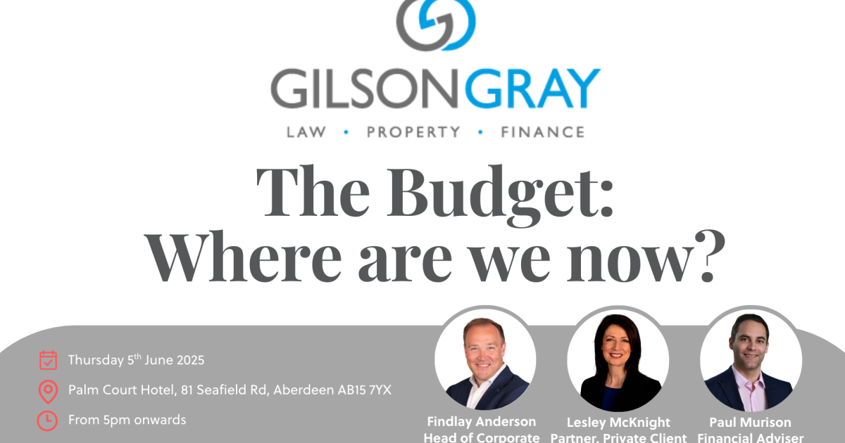 OpenGraph Image for Gilson Gray to host insightful Budget review event in Aberdeen