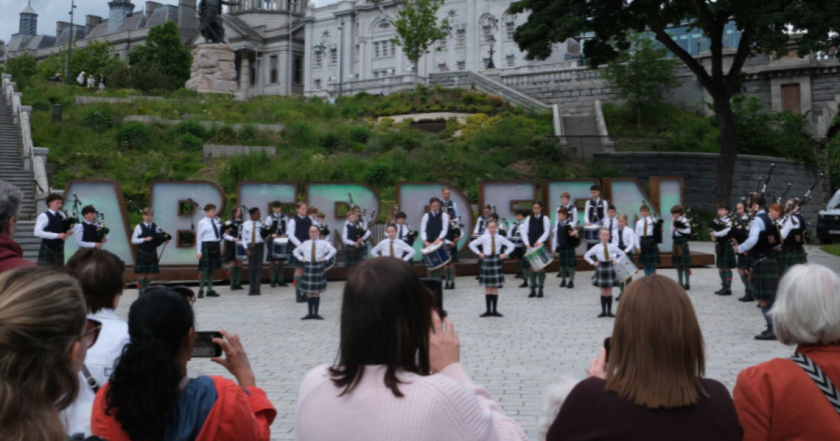 OpenGraph Image for Skirl of the pipes stirs World Cup fever in Aberdeen as Paint The Town Tartan’s Highland Fling celebrates Scotland’s return to the tournament