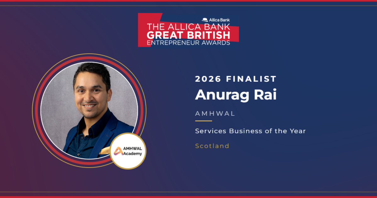OpenGraph Image for Anurag Rai, founder of AMHWAL, named a finalist in the 2026 Allica Bank Great British Entrepreneur Awards