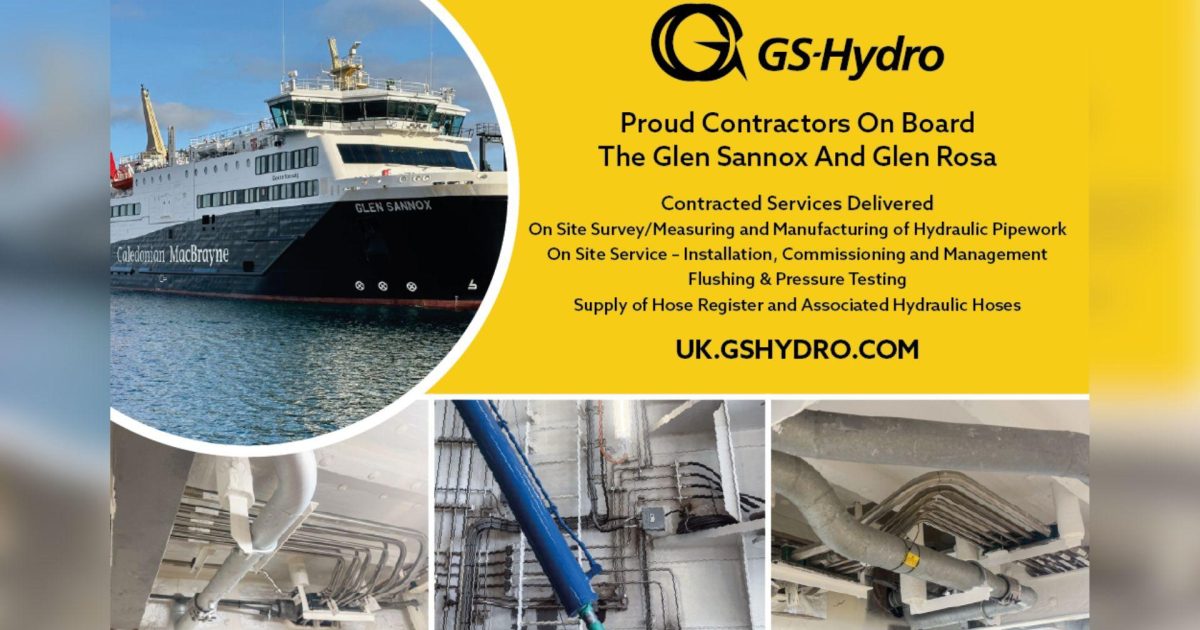 OpenGraph Image for GS HYDRO UK Ltd successfully completes piping systems project for Ferguson Marine’s two new-build ferries