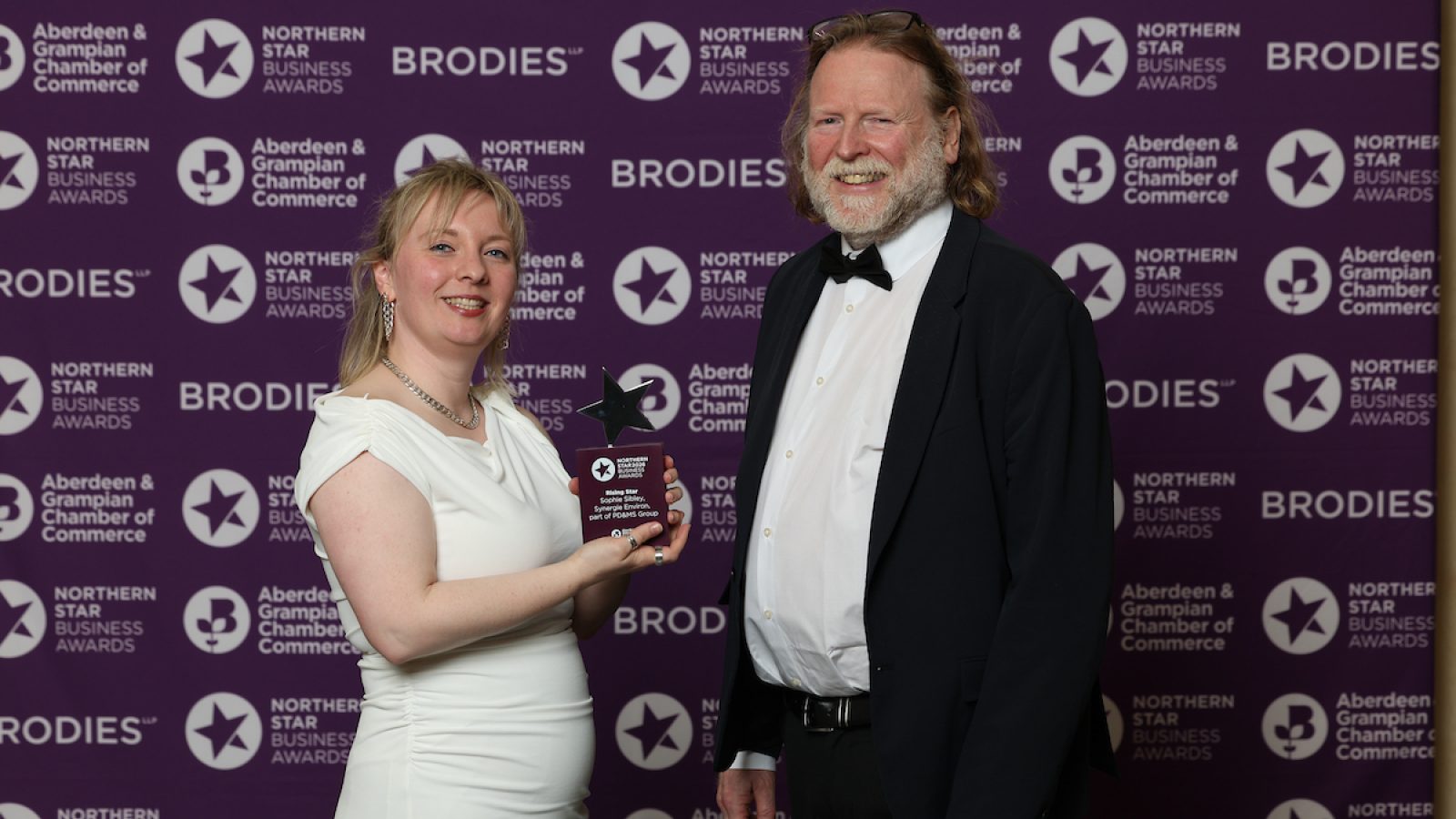 Rising Star NSBA2026 Sophie Sibley with sponsor The University of Aberdeen