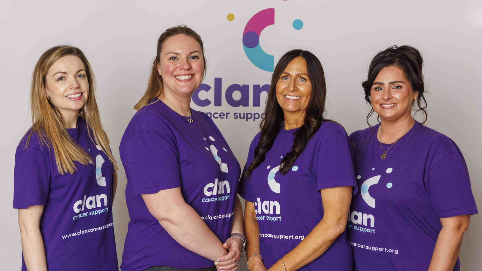 Clan’s Senior Management Team. (L-R) Emma Panton, head of income generation, Fiona Fernie, chief executive, Diane McDonald, head of operations, Kay Johnston, head of cancer support services.