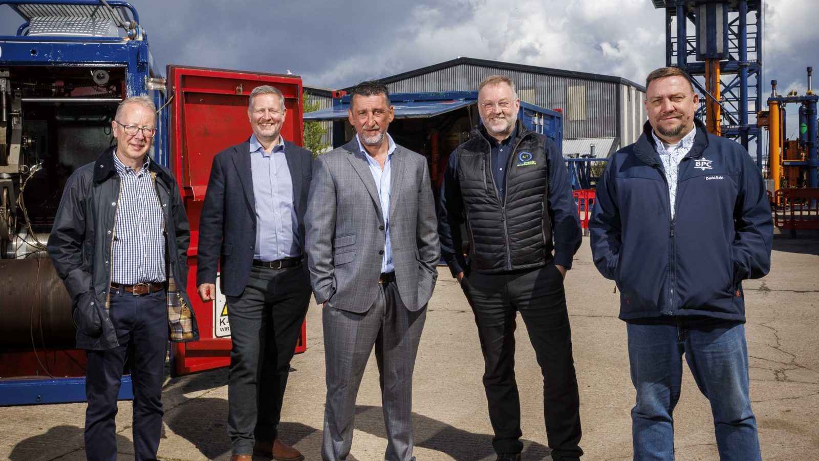 From L-R - Adrian Bannister, Sandy Fettes and Alan Fairweather of Kerloch Engineering; David Scalley, Managing Director at AJT Engineering; and David Salzl - Operations Manager at Balance Point Control