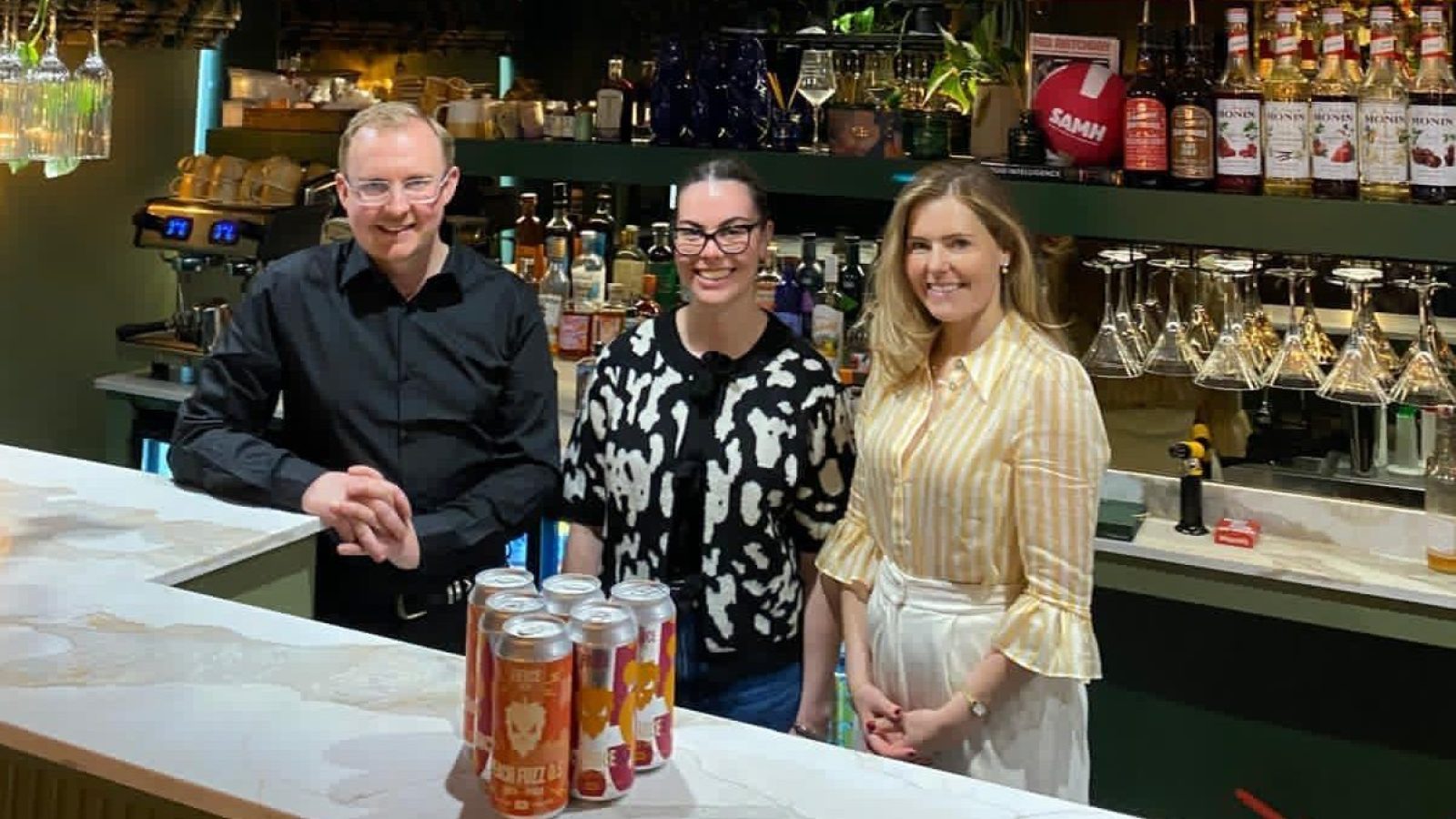 Hayden Geraghty, SOBR Manager , Lucy Scott, rep for Fierce Beers & Kate Kenyon, SOBR owner.