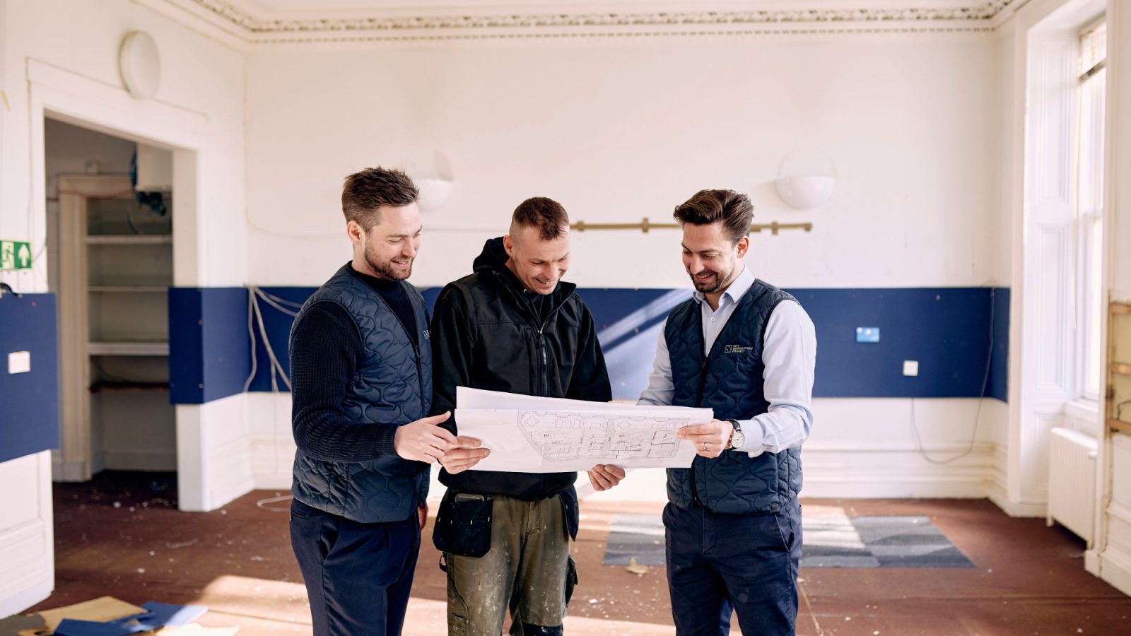 Darren Gowans (left) and Dean Gowans (right) on site at Golden Square