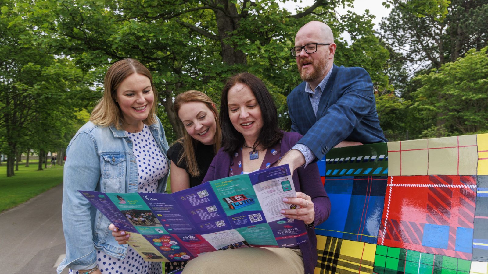 Fiona Fernie from Clan, Laura Hardie from Bilfinger, Sandra Russell (artist) and Kevin Gaw from Hellmann Worldwide Logisitcs