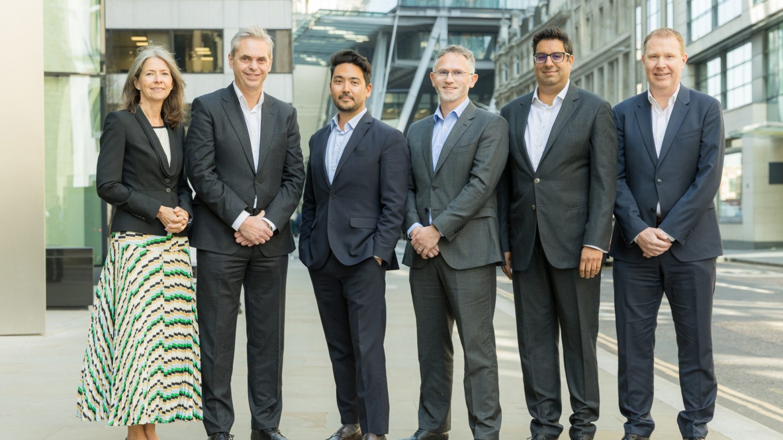 From left, Emma Lancaster, John Beevers, James Snape, Greg Smythe, Jai Raja and Jim Pirrie