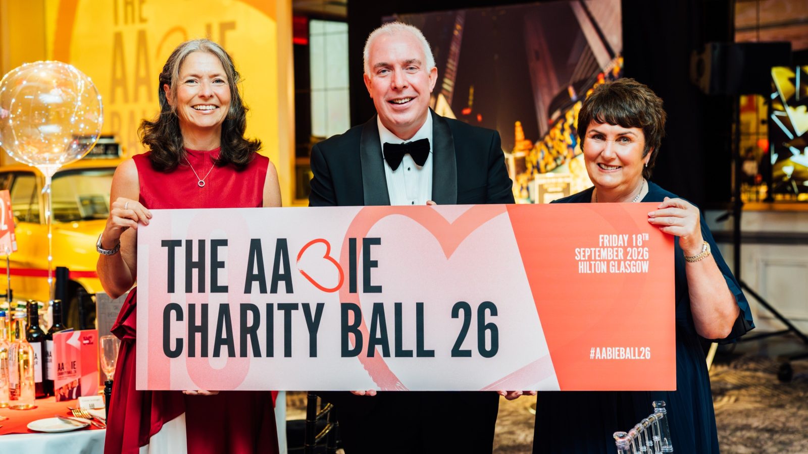 L to R: Emma Lancaster, Chief Executive Officer at AAB, Angus McCuaig, Head of Glasgow & Stirling at AAB, Sheena Anderson, Chair of AABIE.