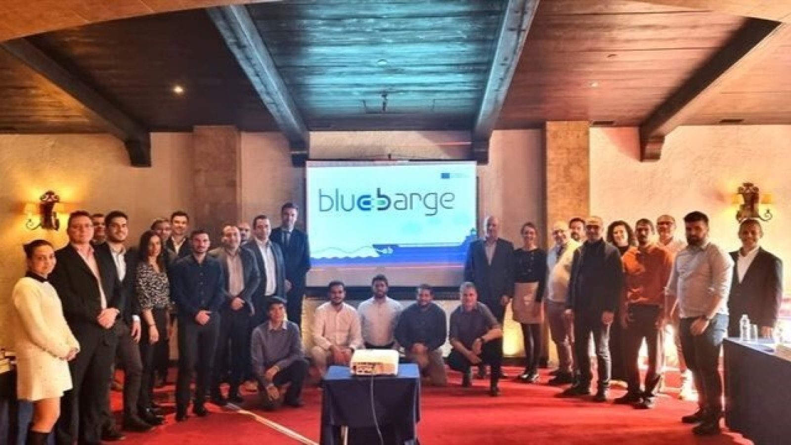 Group photo from the kick-off event for the BlueBARGE Project