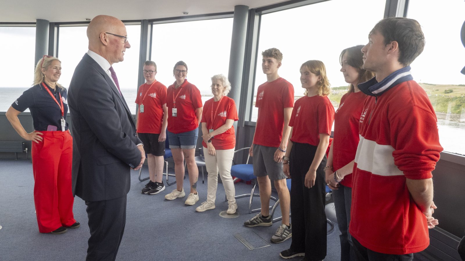 First Minister John Swinney with volunteers for The Tall Ships Races Aberdeen 2025. Credit: Norman Adams – Aberdeen City Council.