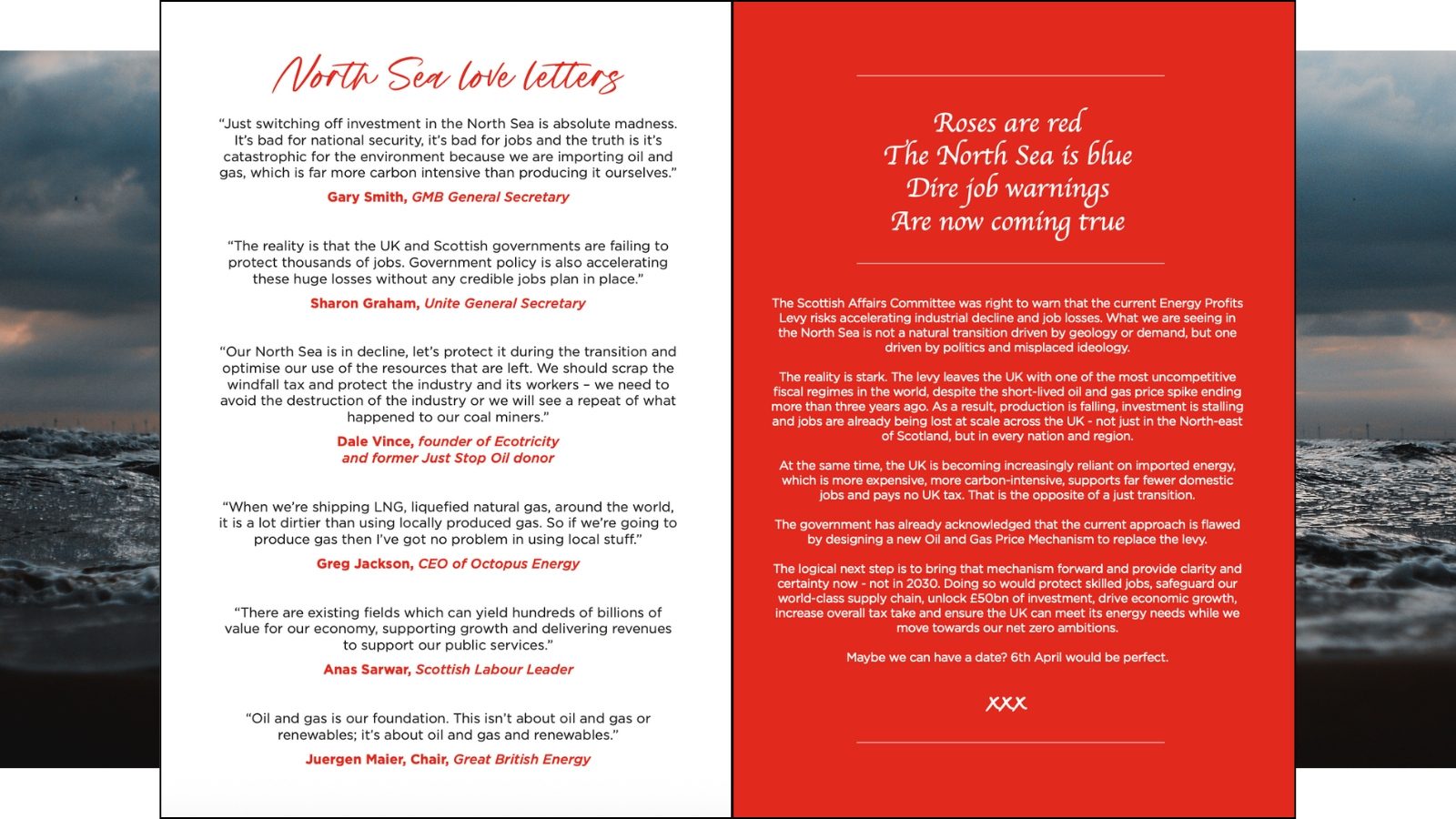 The card calls for an end to the EPL in April