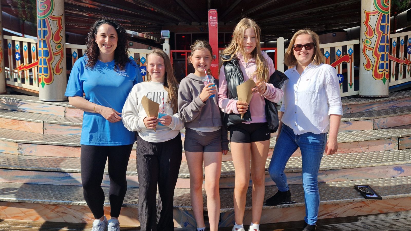 Lara Munro, Director of Operations at All Life Chances; Maisie, Evie and Aela from ALC Aberdeen; Gillian Gallan, General Manager at Codona's