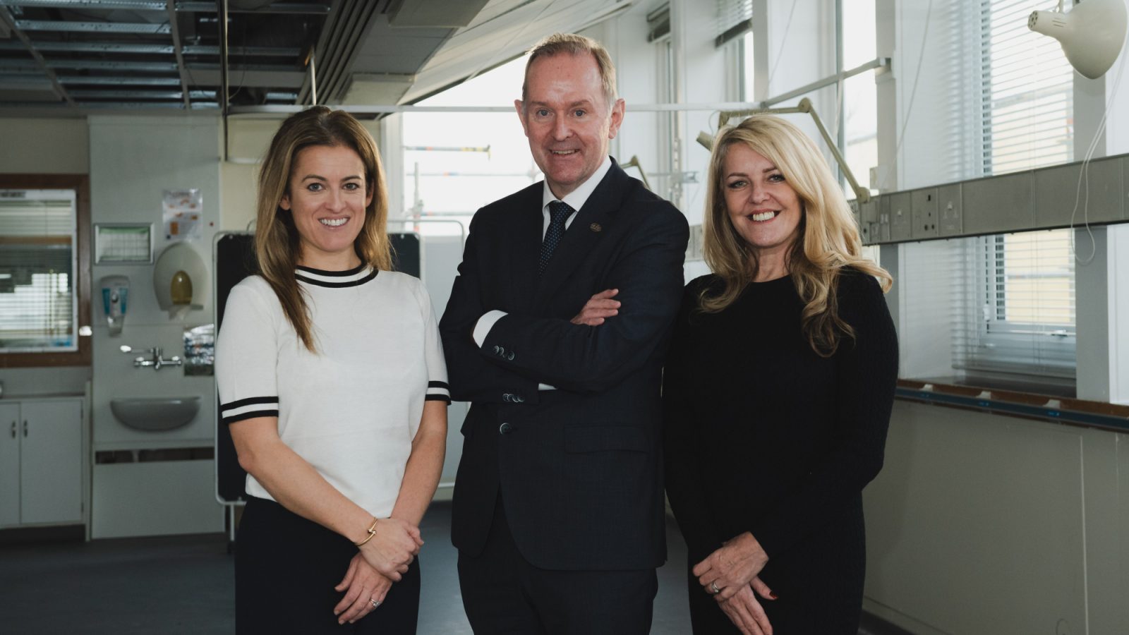 From left, Sarah-Jane Hogg, Chief Executive of Friends of ANCHOR, Kenny Anderson, Chief Executive of UCAN, and Lisa Duthie, NHS Grampian Charity Lead pictured within the area the new SURE unit is being developed. Image credit: Friends of ANCHOR