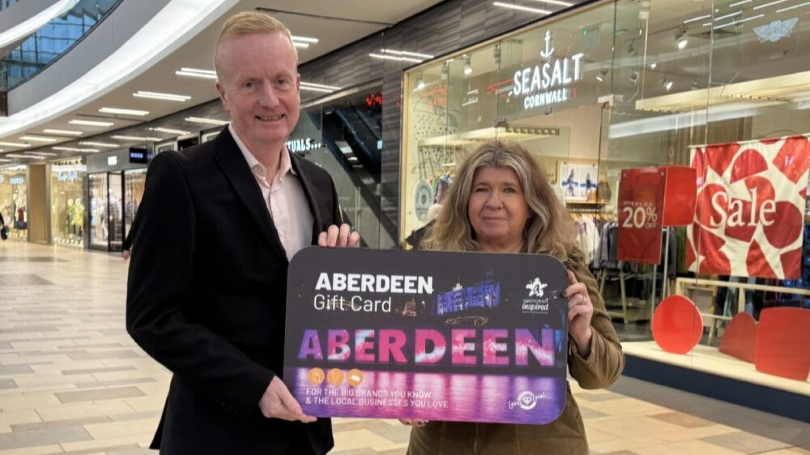 Adrian Watson, chief executive of Aberdeen Inspired, and Shona Byrne, project manager for Aberdeen Inspired who oversees Aberdeen Gift Card.