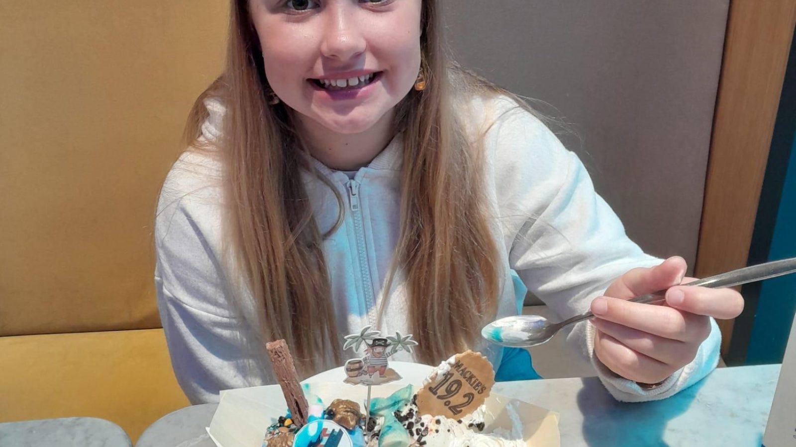 Alessia and a Tall Ships sundae