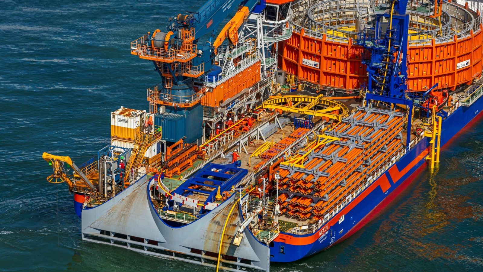 FibreFlex, Balmoral’s patented cable protection system, under installation in the North Sea.
