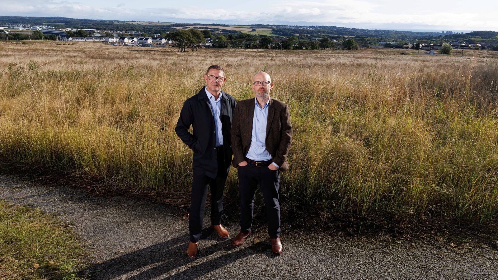 L-R Jamie Tosh, Managing Director, Bancon Homes & Construction and Craig Fotheringham, Land Director at Bancon Homes, complete landmark deal to deliver 1,700 new homes and £17 million community investment for Bucksburn and Newhills.