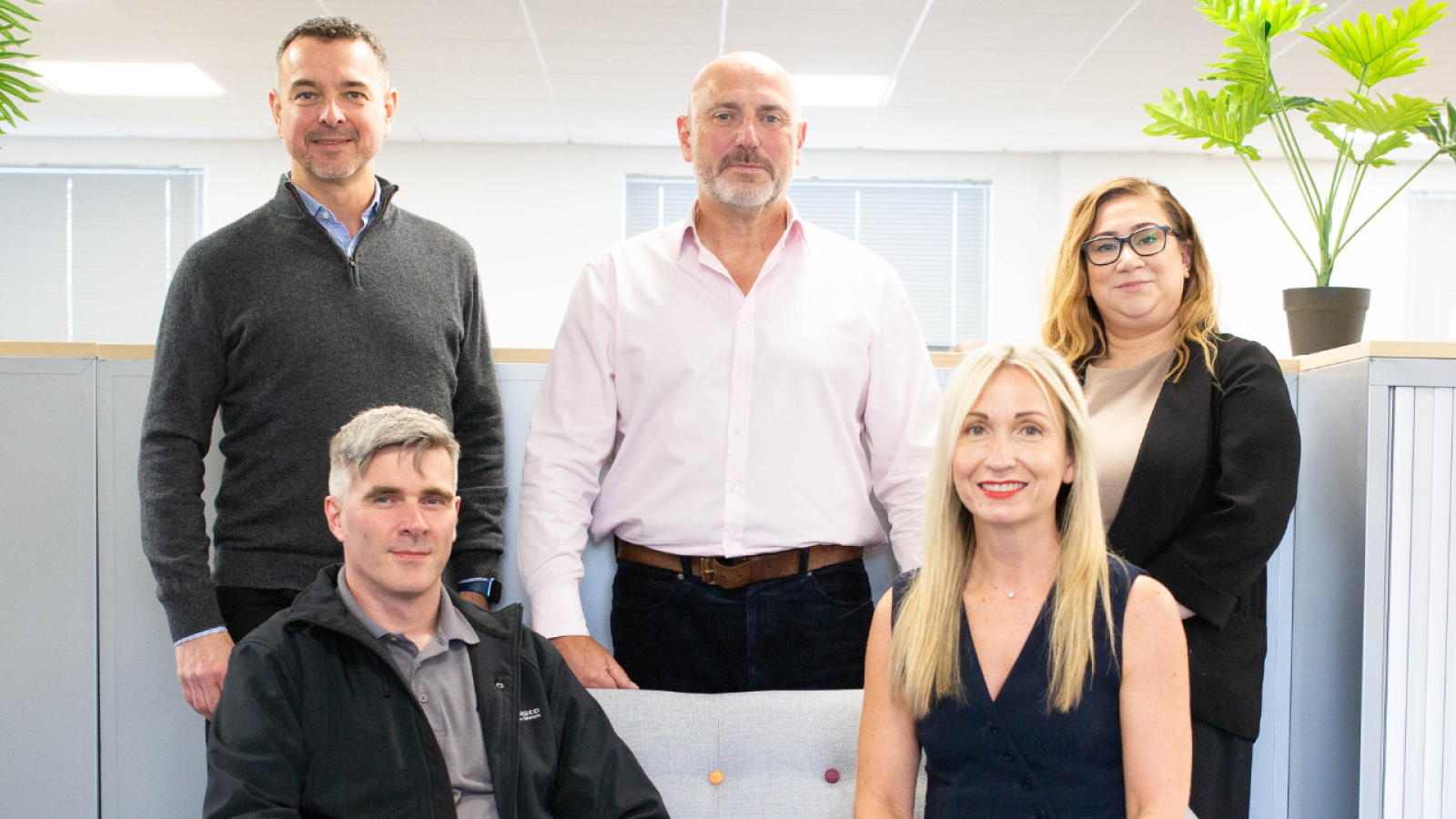 From left, Keith Simpson, Head of Operations, Neil Christie, Founder, Graeme Gordon, CEO, Carolynne Mellough, Head of Operations, Stacey Smith, Head of Compliance