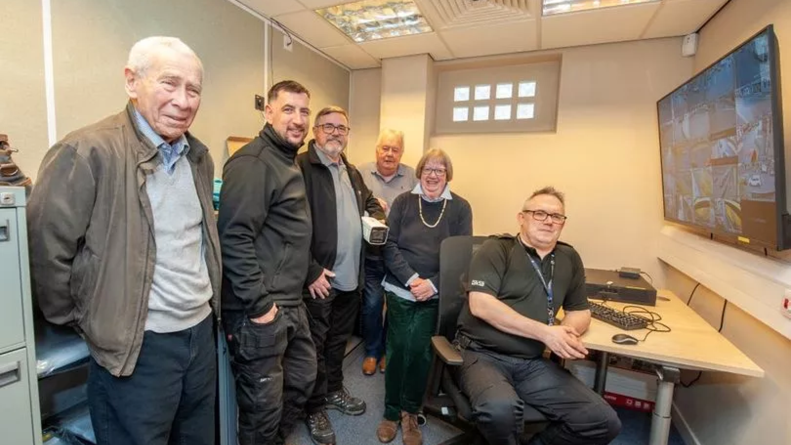 From left: YCC Treasurer Chris Hall, Scot-Tech Engineer Dave Cameron, Scot-Tech Engineer Gary Wight, YCC Chair Gary  Macalister, YCC Secretary Ann Gammack, Police Scotland Insp Barry Stewart