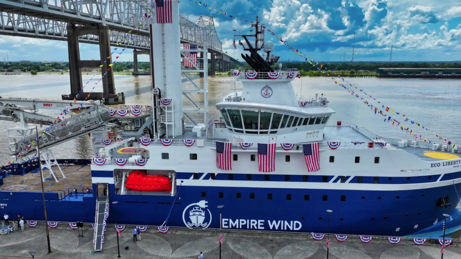 The christening of the US-built service operations vessel ECO Liberty in June 2025. Photo: Brian Young / ©Equinor