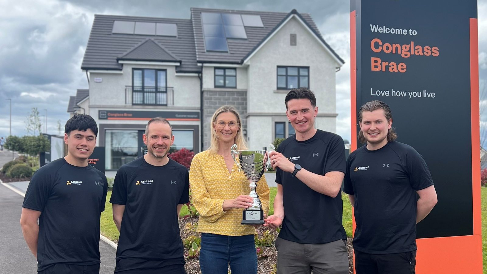 From left, Jack Ingram, Murray Hill, Christine Appel, Matthew Brown, Lewis Robertson @ Cala’s Conglass Brae (Inverurie) ‘The Garvie’ show home (Wednesday, 20 May 2026)
