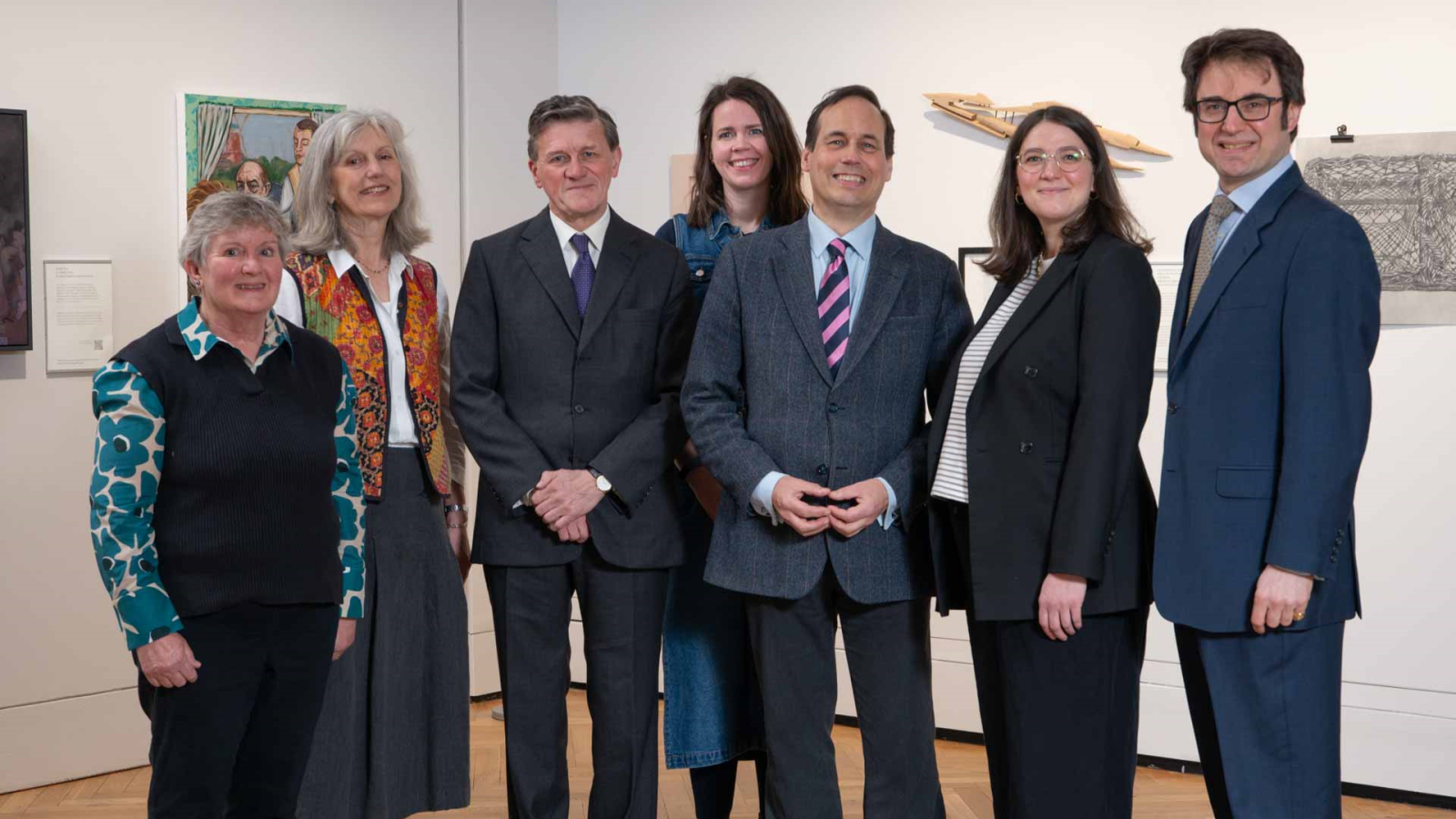 Jenny Chalmers (Trustee, David and June Gordon Memorial Trust), Joanna, Marchioness of Aberdeen & Temair, Peter Hunter, (Chair, DJGMT), Nicole Porter (artist), Councillor Martin Greig, Lizzie Lilley (artist), William Paton (Trustee, DJGMT)