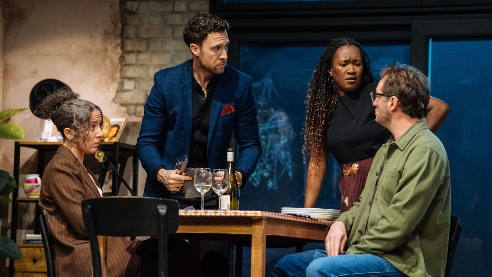 Grant Kilburn (Ben) and Shvorne Marks (Jenny) and James Bye (Sam)  Photo Helen Murray.