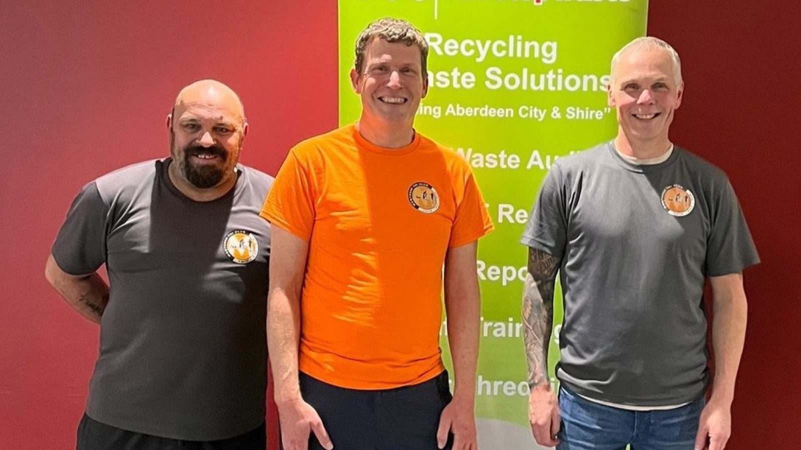 From left,  Kevin Stirling, assistant race director; Craig Donoghue, MD at One Stop Waste; and Mike Talbot, race director.