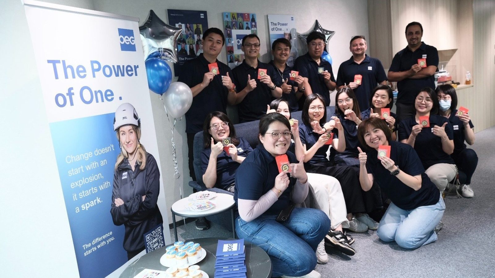 The OEG team in Taiwan getting together to mark the launch of the plan as part of the global celebration