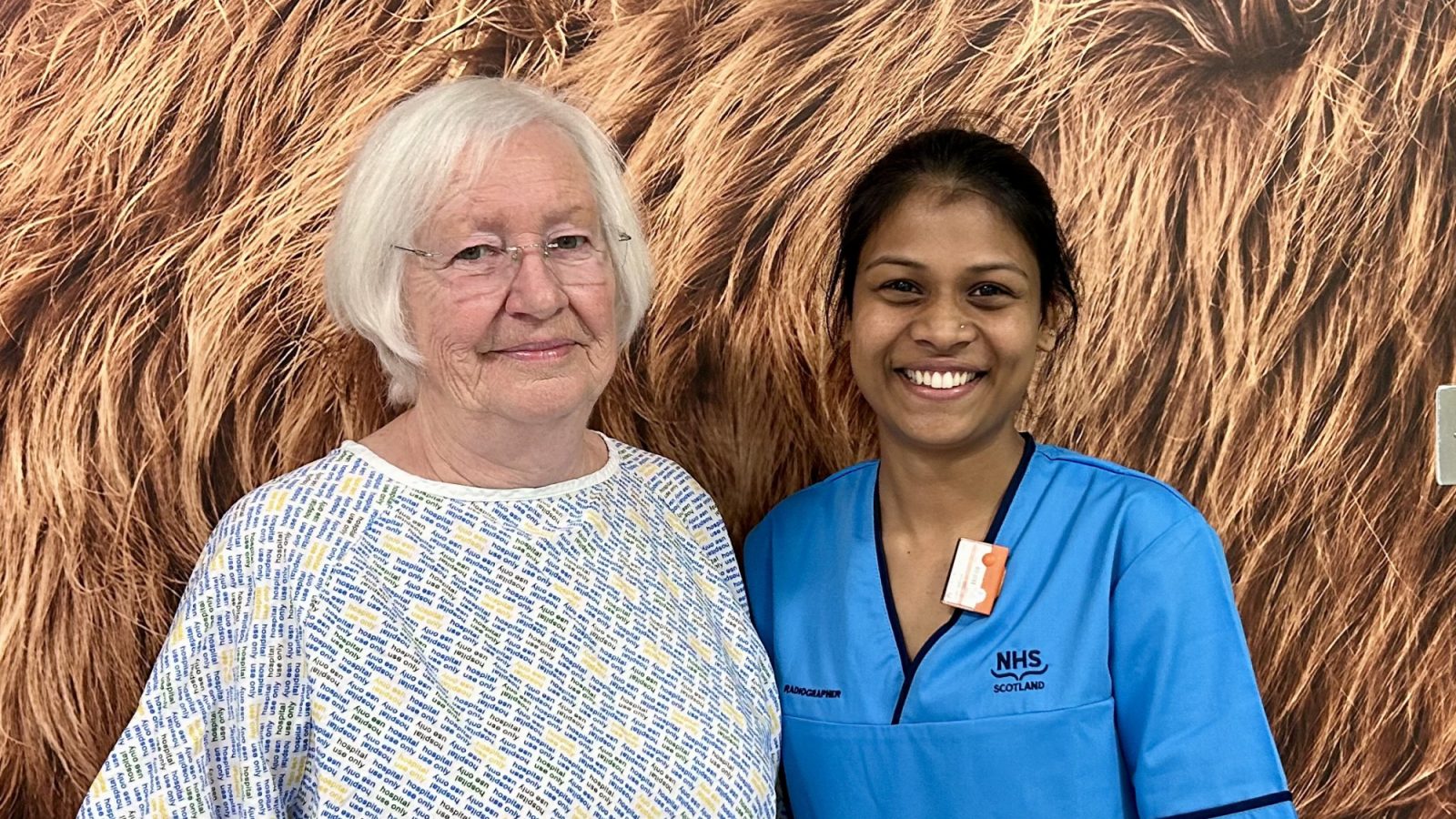 Morag Carmichael with diagnostic radiographer Shivani Nairy at Dr Gray's Hospital.