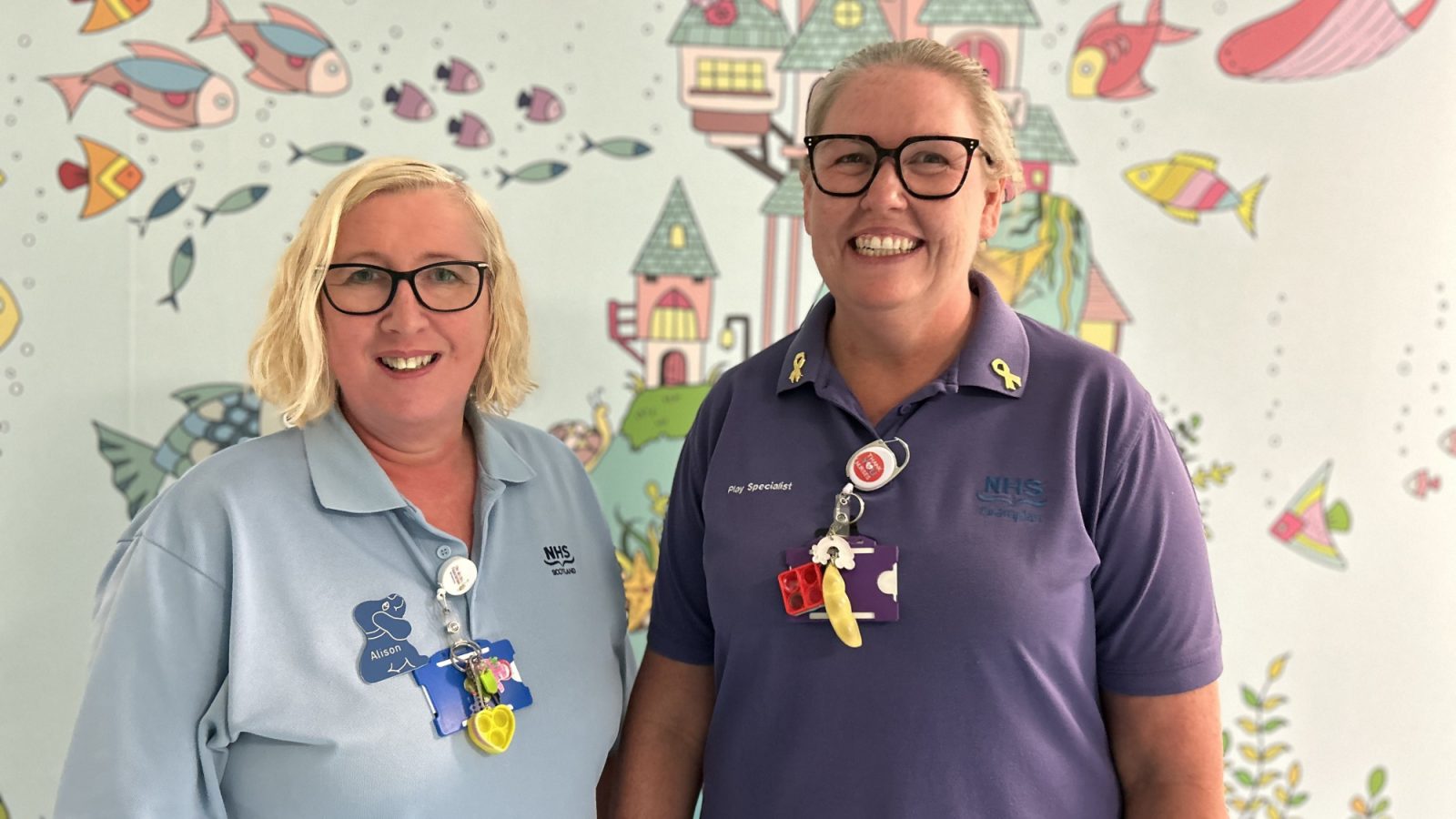 Play worker Alison Smith (left) and play therapist Wendy Joss (right) at Royal Aberdeen Children’s Hospital