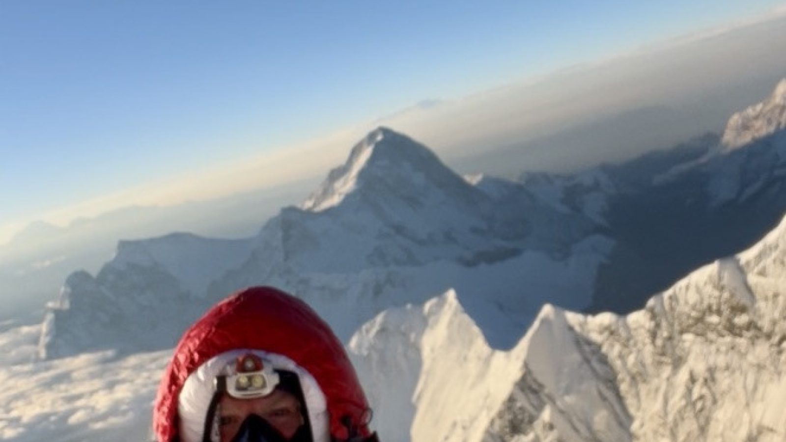 Ian Hughes climbing Everest earlier this year