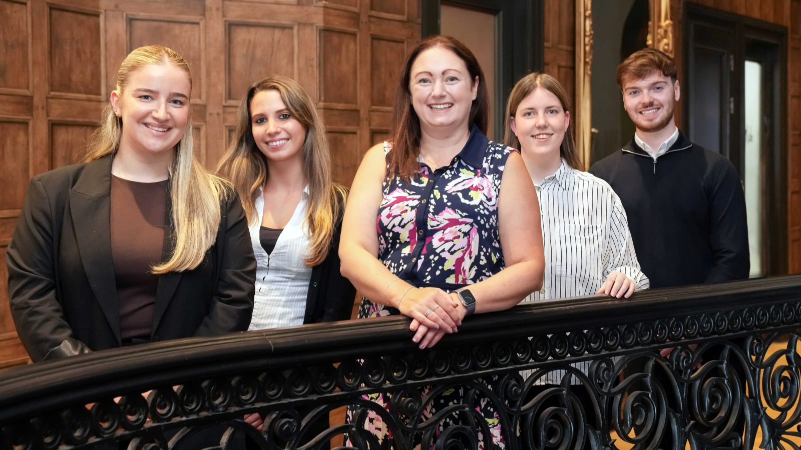 L-R: Islay Sutherland, Emma Savage, Lynne Walker (Chief Executive of Johnston Carmichael), Katie Farley and Dean Bastien.