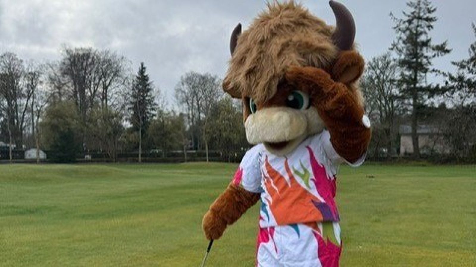 Sport Aberdeen community mascot Don the Highland Bull ready for the start of the 2026 golf season!