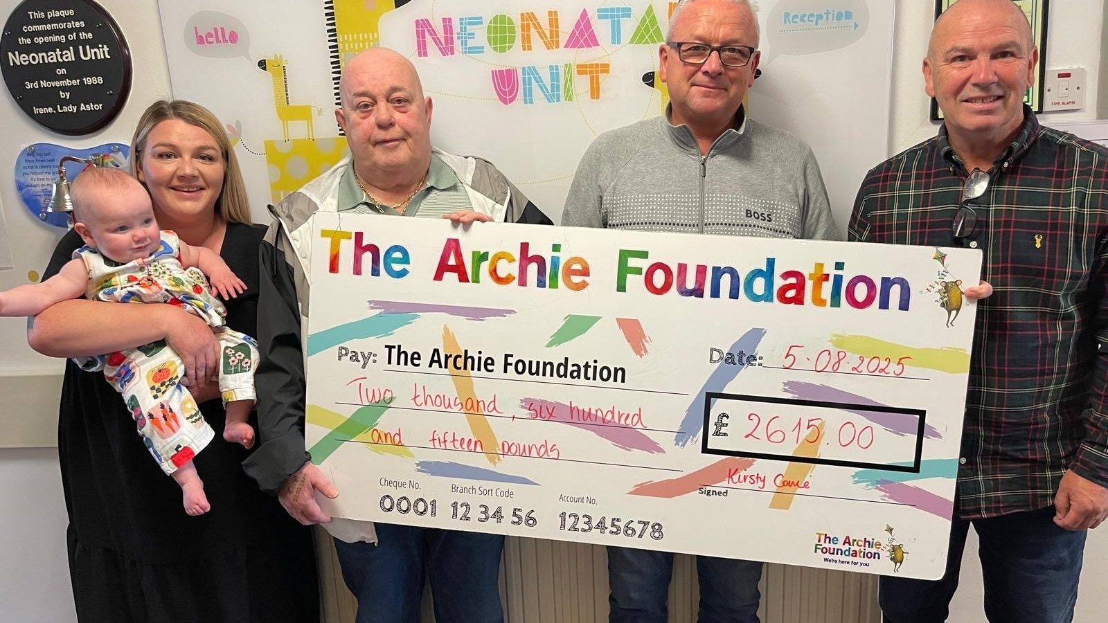 From left, Kirsty Cowie with Phoebe, Alistair Fagan, Stuart Stephen, David Cowie