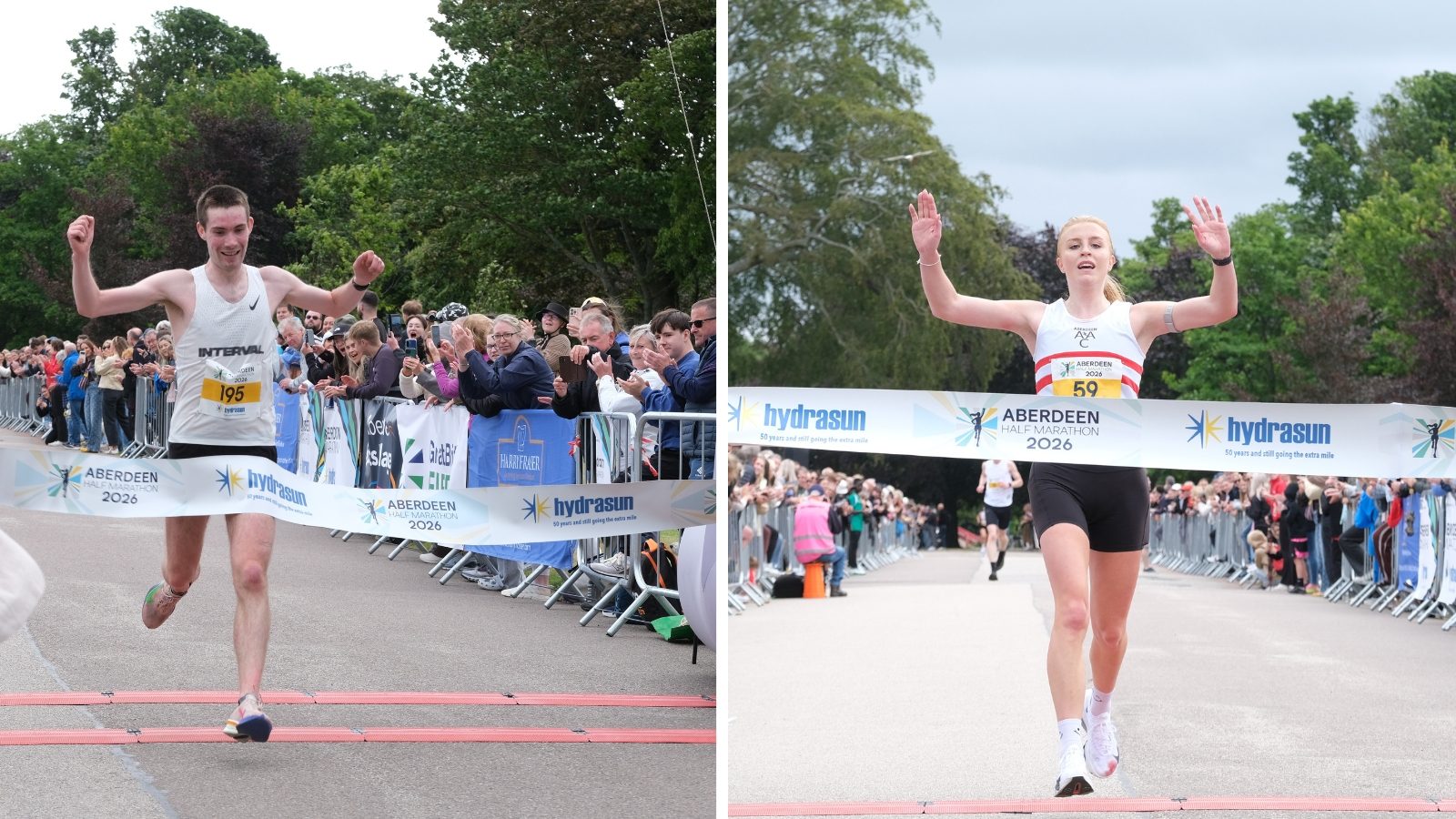 Male and female races winners Angus Smith and Robyn Pinder
