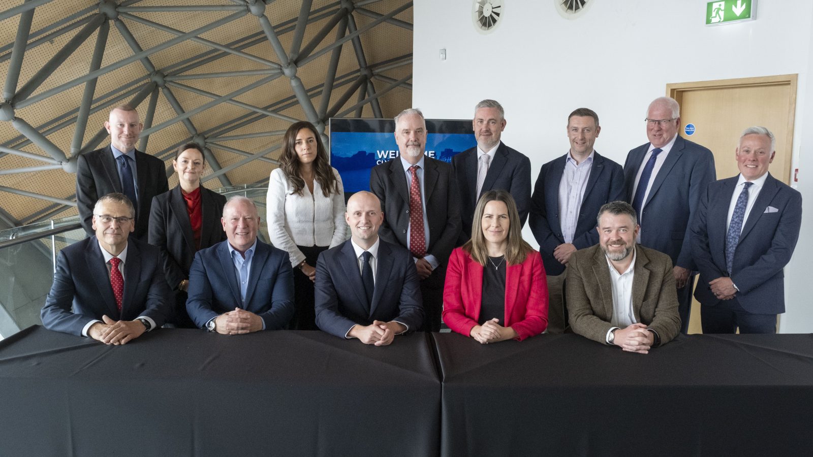 Back row, left to right – Stuart McLeod –Director of operations -  Dales Marine Services Ltd; Susan McKay – Commercial Director, Glasgow Chamber of Commerce; Hannah Davenport – Finance Director, Malin Group; Councillor O’Donnell – Vice Chair, Glasgow City Region Cabinet; David Dishon – Chief Financial Officer and Executive Director of Corporate Services, Ferguson Marine; Richard Devlin- Managing Director– JFD Global; Gordon McGuinness – Director of Industry and Networks, Skills Development Scotland; Michael McNally – Head of Regional Economic Development, Glasgow City Region.