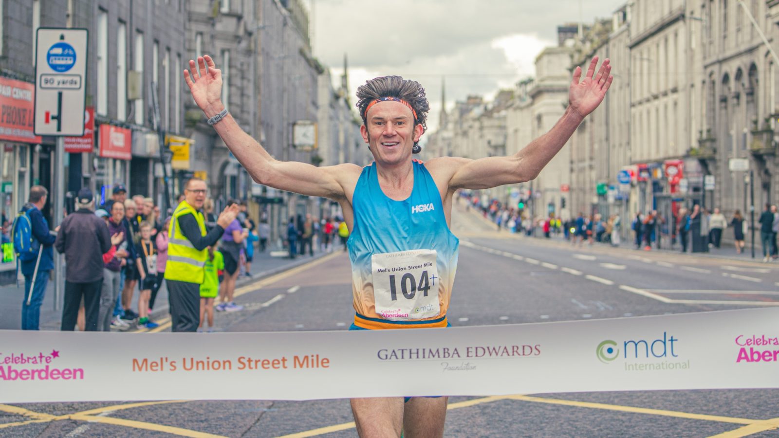Overall winner of the 2023 Mel’s Union Street Mile, Jack Gray, Cambridge & Coleridge