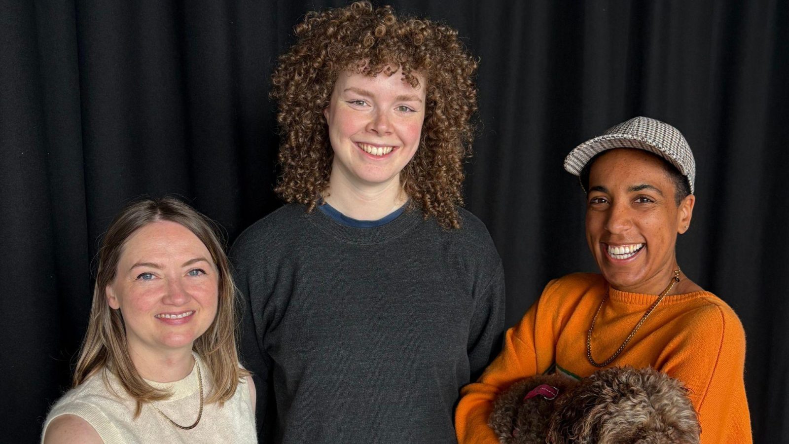 Dramaturg Jenna Watt, director Annabel Lunney and playwright Mae Diansangu