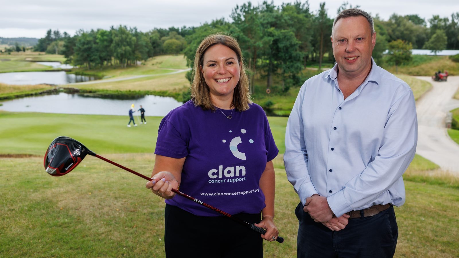 Fiona Fernie, Clan CEO and Fraser Carr, managing director (North) and sales & marketing director (Group) of Cala Homes at Newmachar Golf Club.