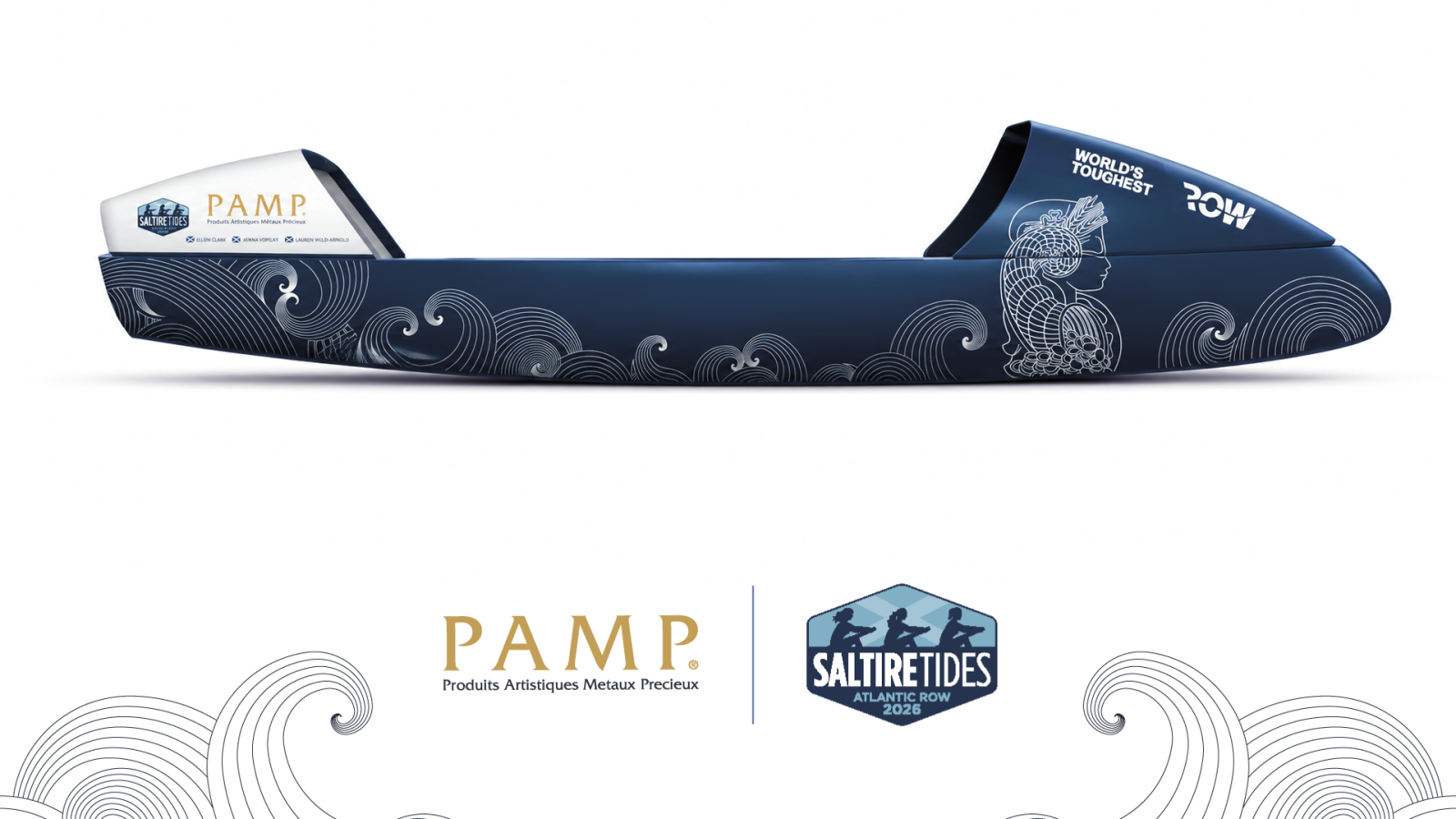 Mock up of the Saltire Tides branding on the boat.
